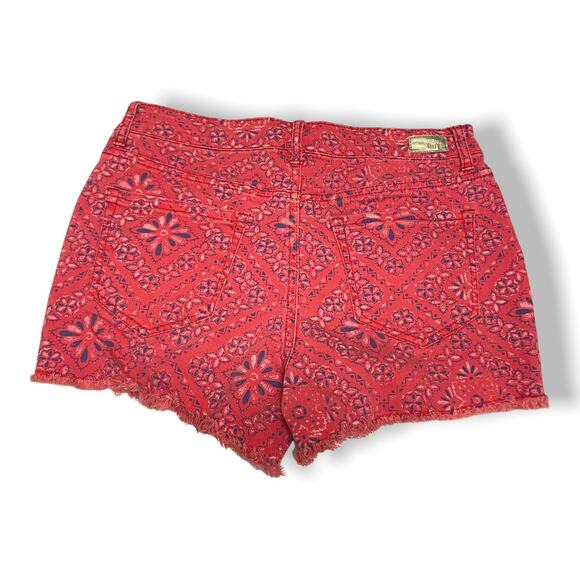 Tokyo Darling Womens Shorts Size 2 Red Bandana Print High Waisted Shorty Shortie - Picture 2 of 7